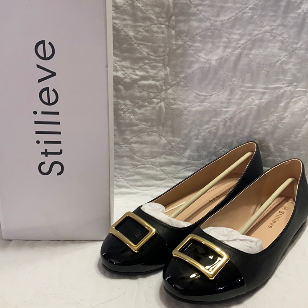 Stillieve Womens ballet flats patent leather
